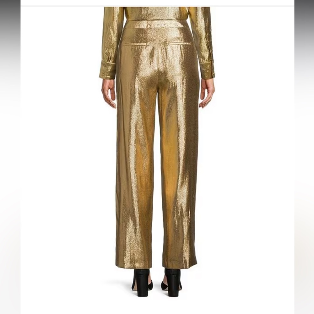 ANTONIO MELANI Shiny Gold Trousers - Picture 2 of 6